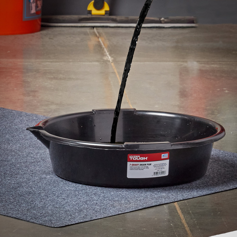 Hyper Tough 7 Quart Car Drain Pan with Integrated Scale and Spout