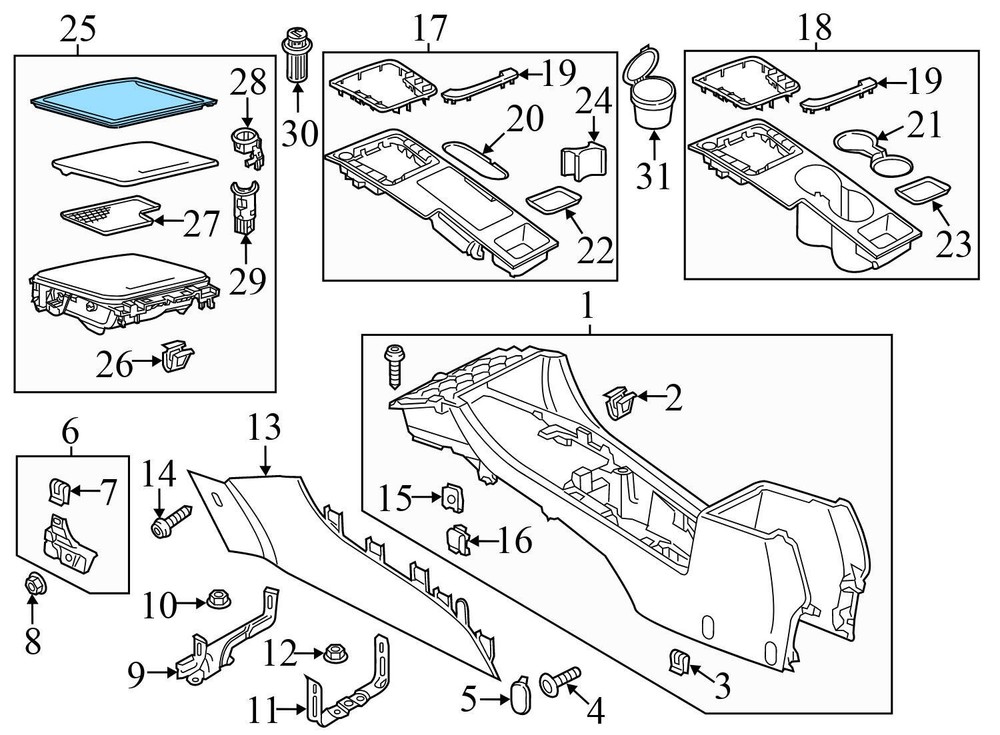 2012-2015 VW PASSAT - Front Storage BIN / TRAY 561863284