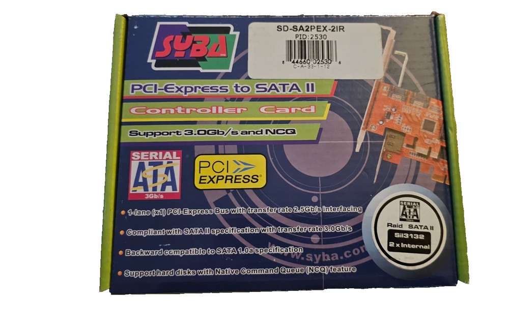 Syba Controller Card PCI Express to Sata II support 3gbs/