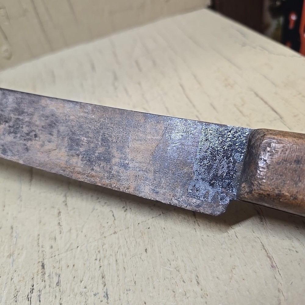 Vintage 18 Inch Hand Tool Hooked Blade Wood Handle Rustic Utility Tool