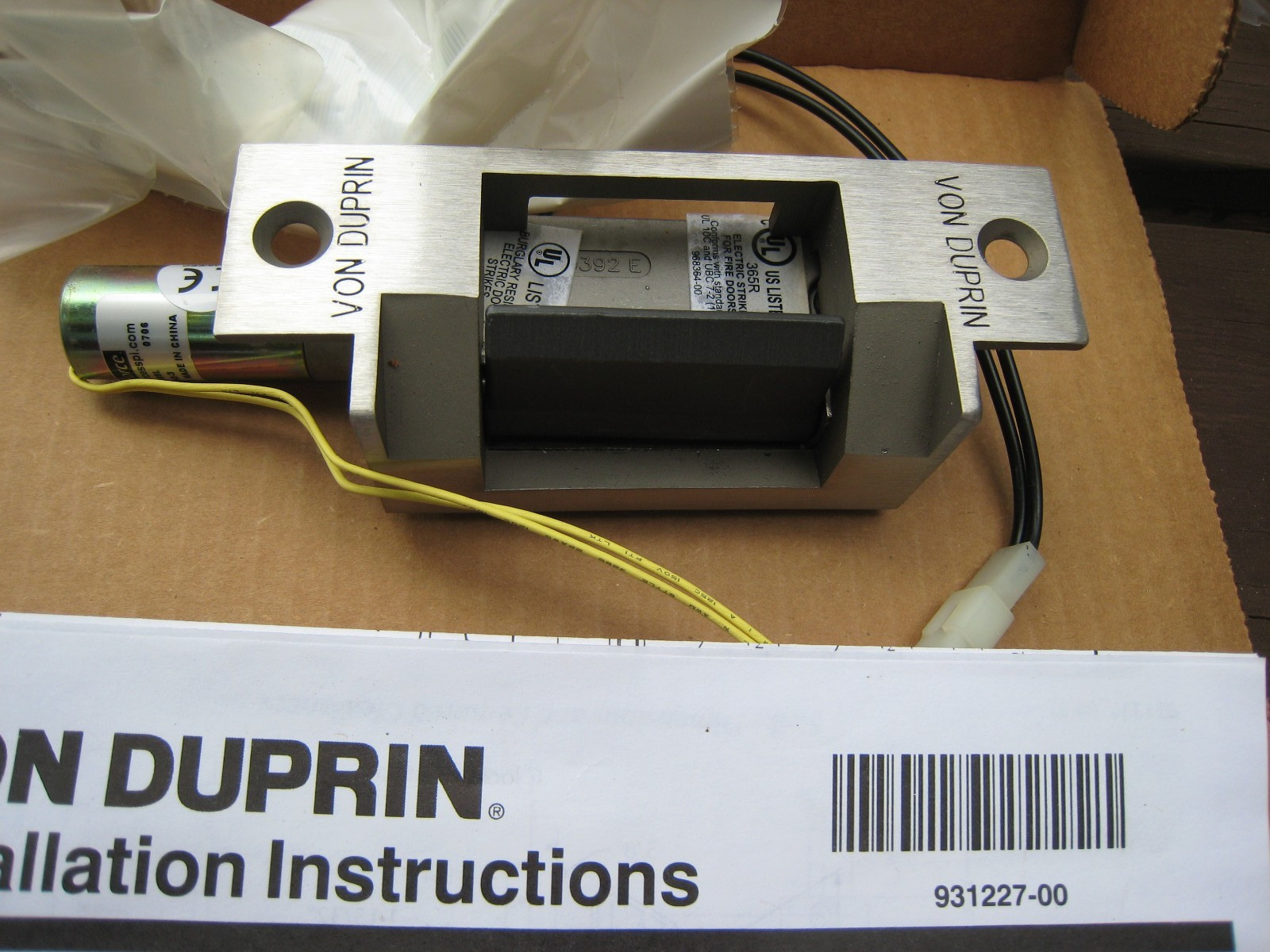 Electric Door Strike NEW door lock access control - VON DUPRIN 028241-32 12VDC