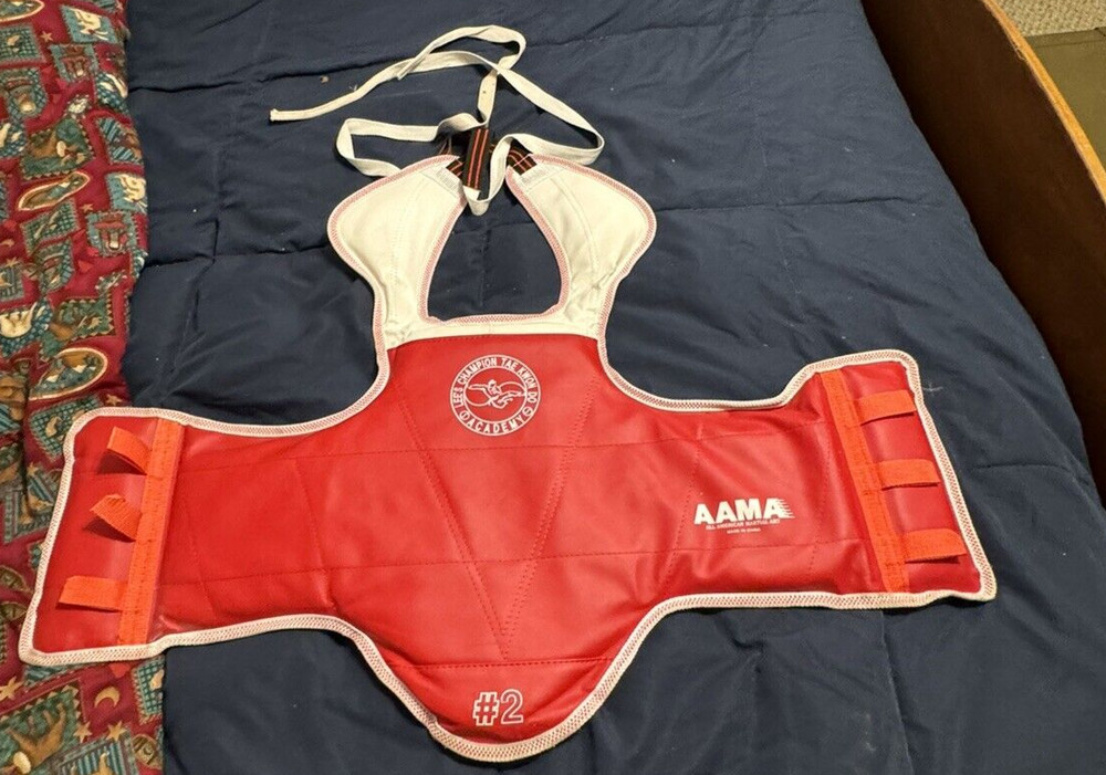 Lee's Champion Tae Kwon Do Academy Chest Protector - Size 2 - Reversible AAMA