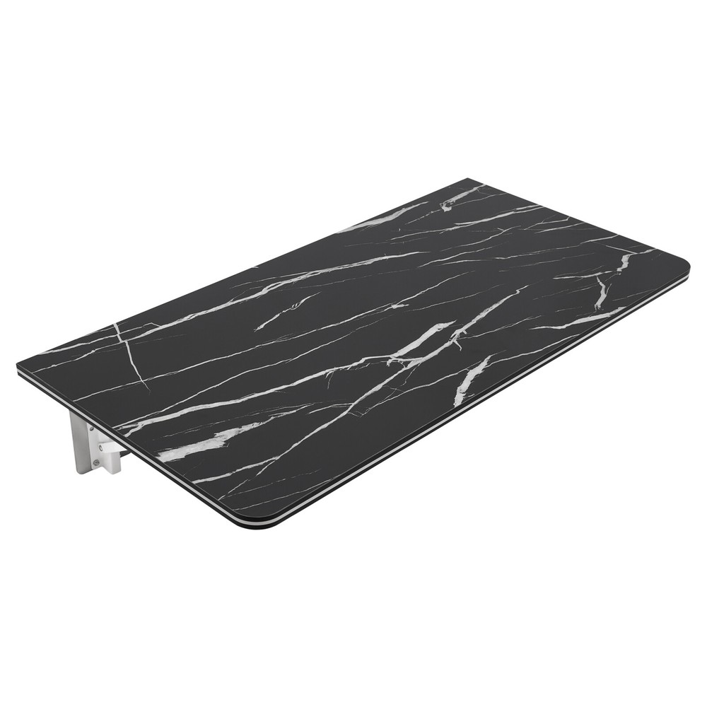 Wall Mounted Folding Table Black Floating Desk Drop Leaf Dining Table 80*40cm