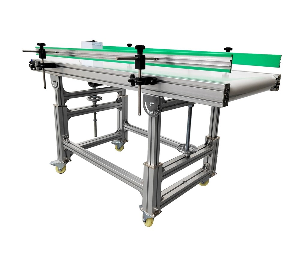 59"Length 19.7" Width White PU Conveyor Machine Adjustable Height 110V 120W