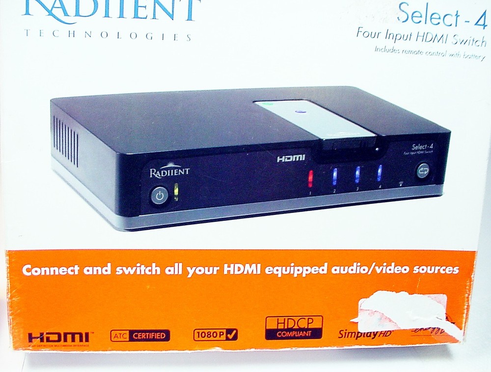 Radiient Technologies Select-4ce Four-Input HDMI Switch/Repeater | $44 PP |
