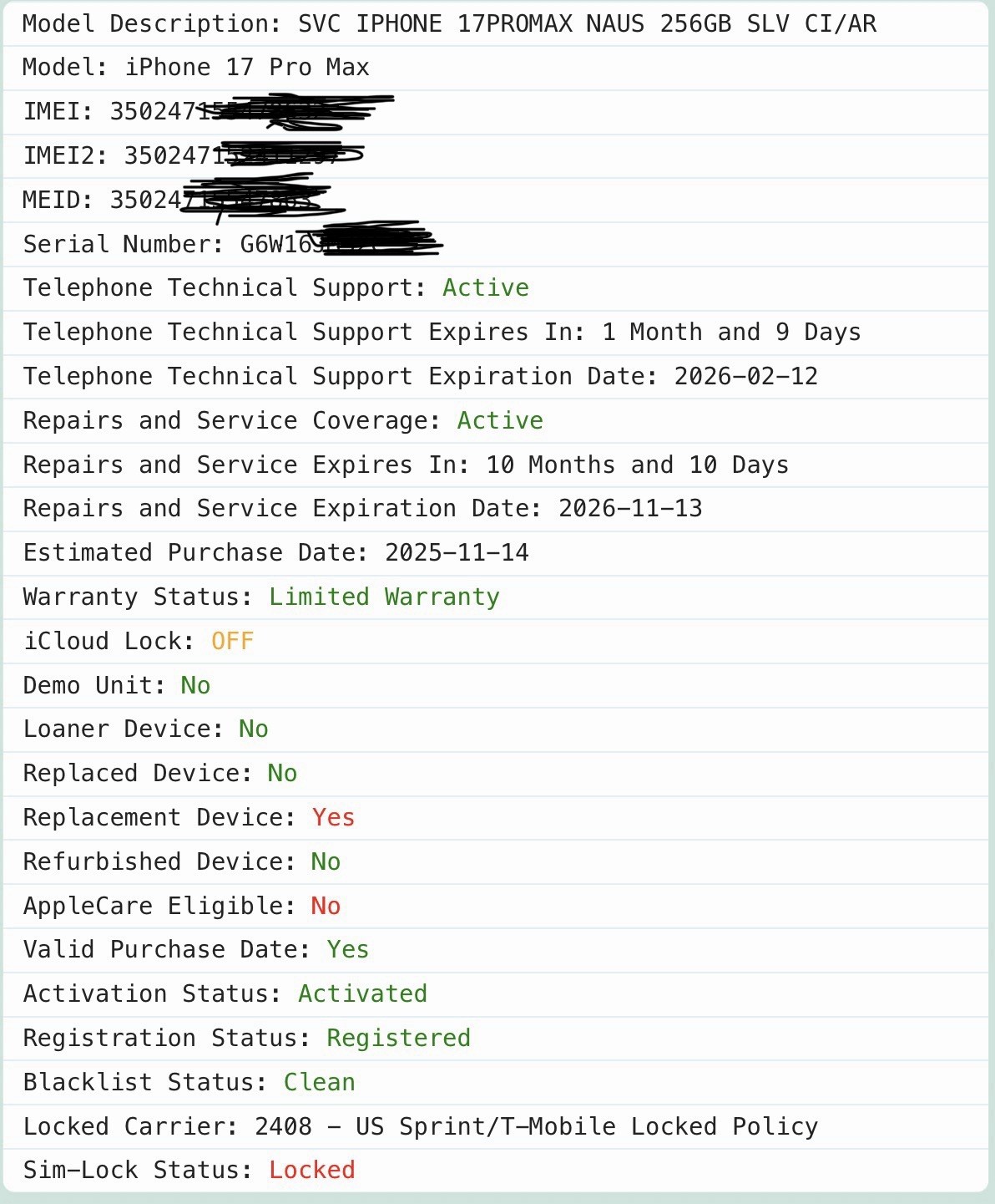 Carrier, Network, Simlock Status Check Service, iPhone, All Models, Fast