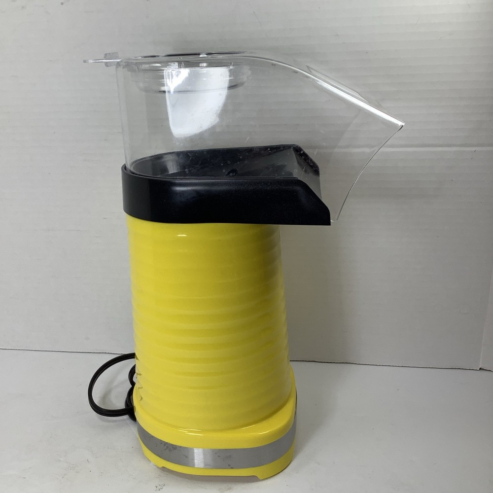 Hot Air Popcorn Maker Machine No Oil Needed Cup & Lid Intertek PM02 Yellow