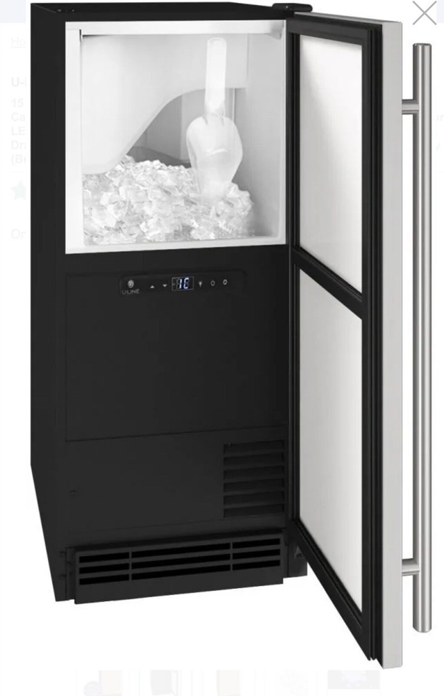 U-Line UHBV115-IS01A  Black One-Section Solid Door Refrigerator