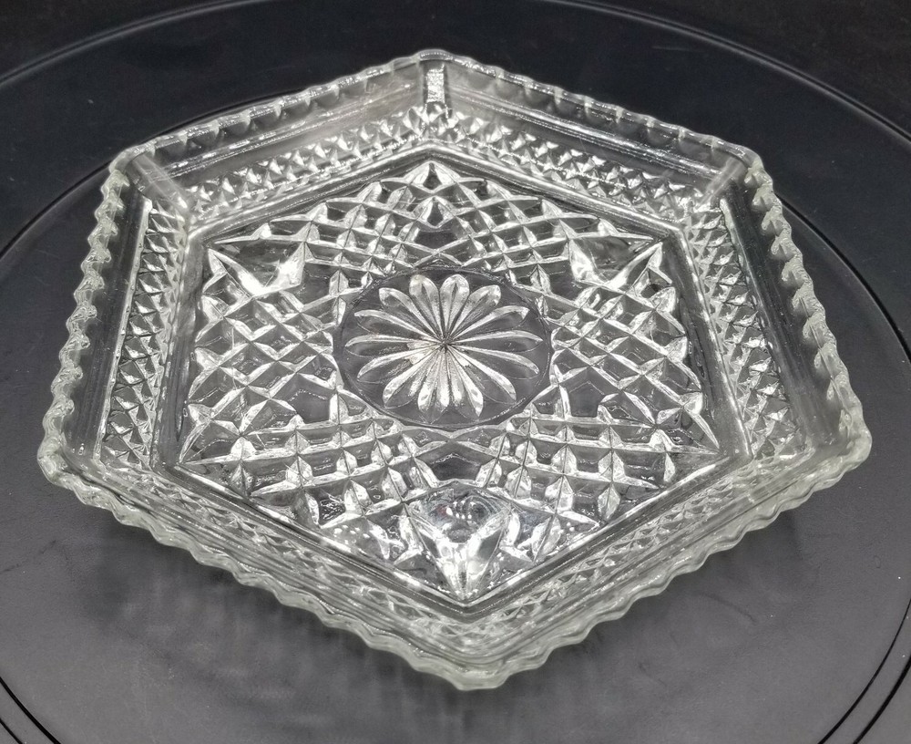 Anchor Hocking WEXFORD CLEAR - FOOTED HEXAGONAL TRAY/DISH
