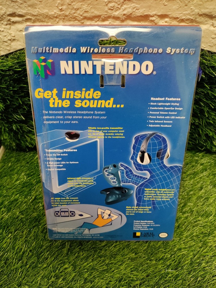 Rare Nintendo 64 Multimedia Wireless Headphone System Complete Open Box
