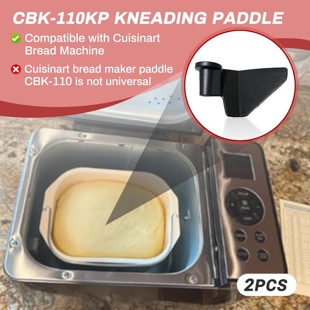 2-Pack CBK-110KP Kneading Paddle for Cuisinart Bread Maker Machine - Fits Model
