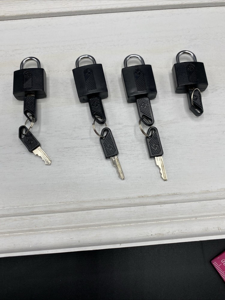 Samsonite 4 Mini Luggage Locks with 7 Working Keys Padlocks Lock