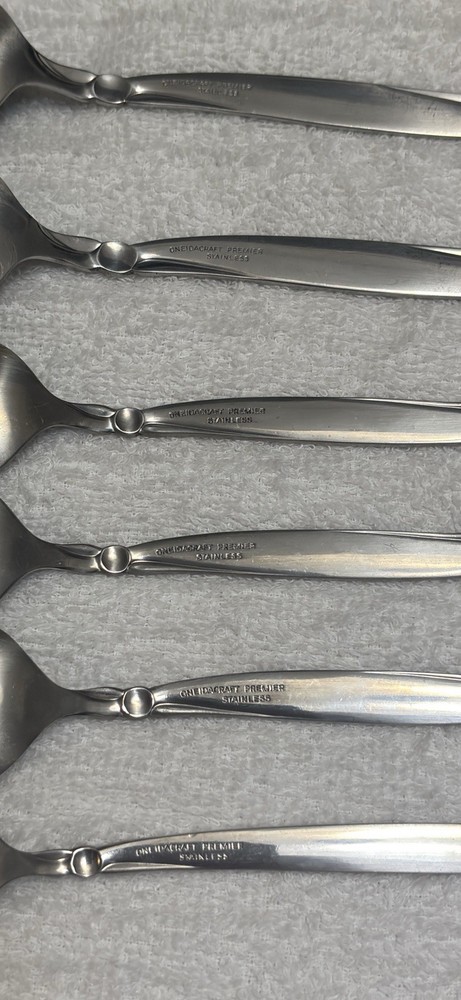 (6) OneidaCraft premier Stainless Teaspoons Flatware Set Replacement Spoons