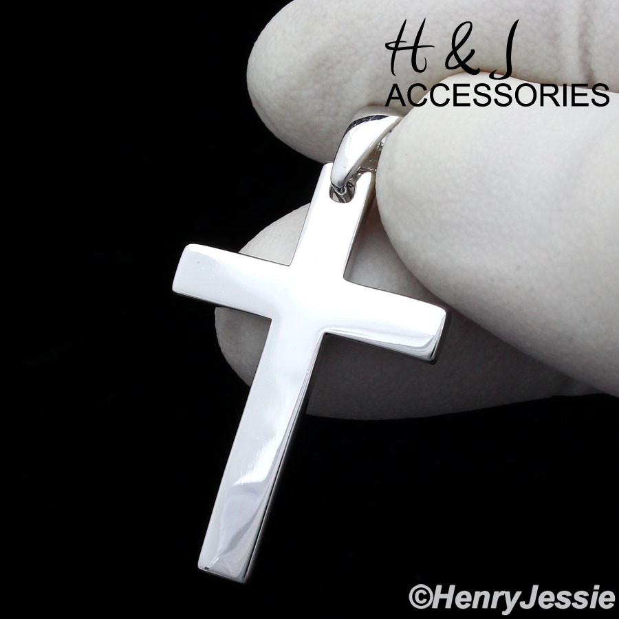 MEN WOMEN 925 STERLING SILVER SIMPLE PLAIN SILVER CROSS CHARM PENDANT*ASP194