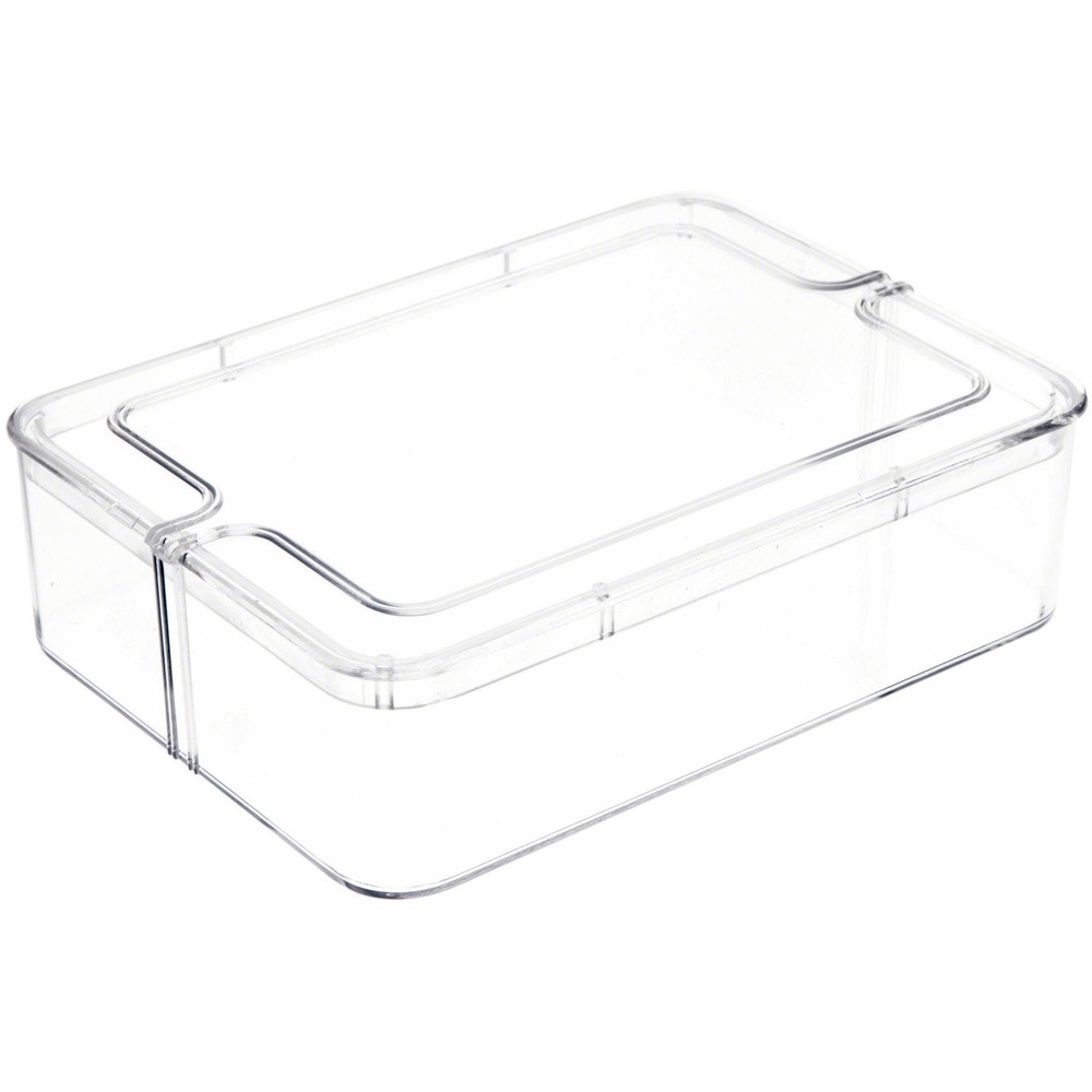 Pioneer Plastics Clear Small Rectangular Container, 5.4375" W x 4" D x 1.5" H
