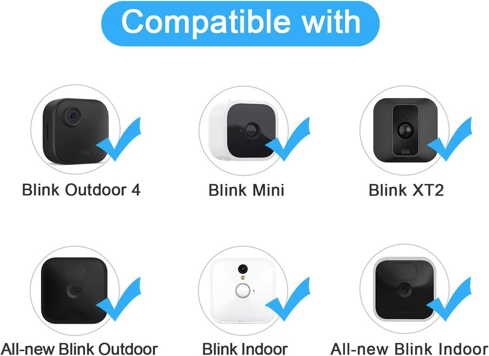 2 Pack Wall Mount Bracket for Blink Outdoor 4/3 XT XT2 Mini Adjustable