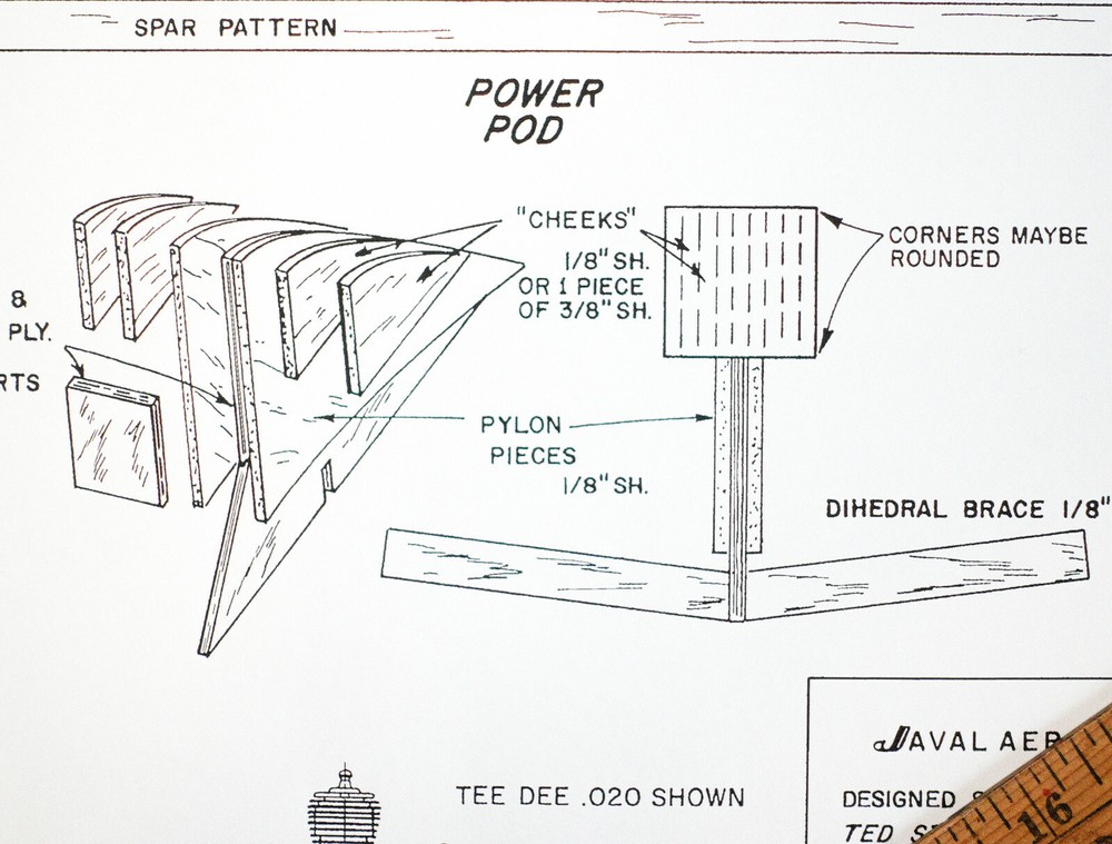RCM JAVAL AERO PLAN + CONSTRUCTION ARTICLE ElectricPower Pod RC Model Sailplane