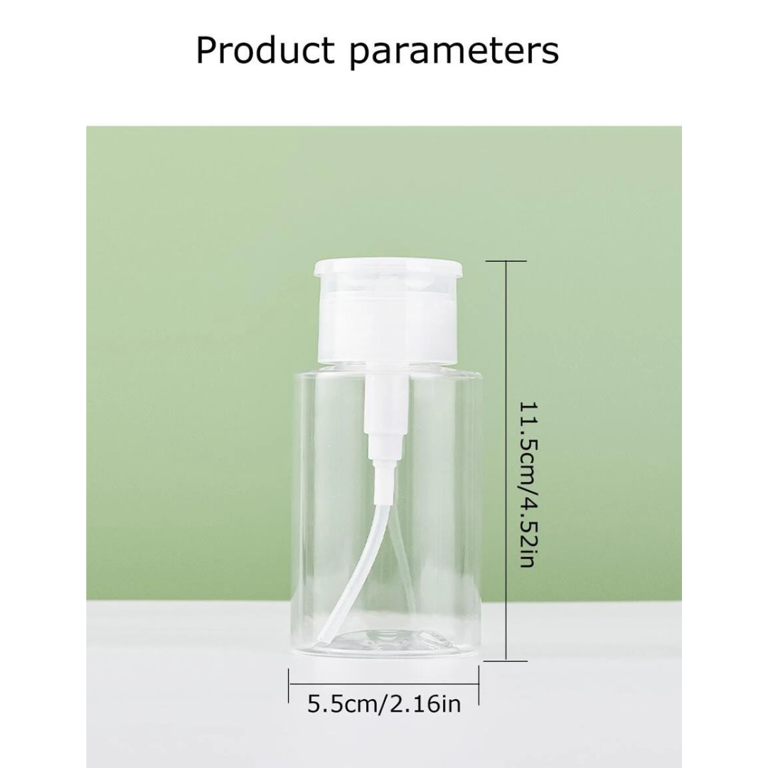 Push Down Empty Liquid Pumping Bottle Dispenser for Nail Polish & Makeup Remover