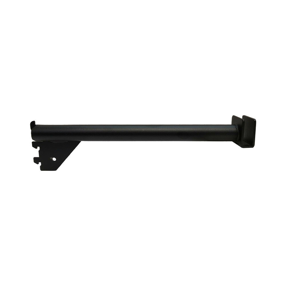 2 Pc 12" Shelf Support Hangrail Bracket Fixture Rack Display System Matte Black