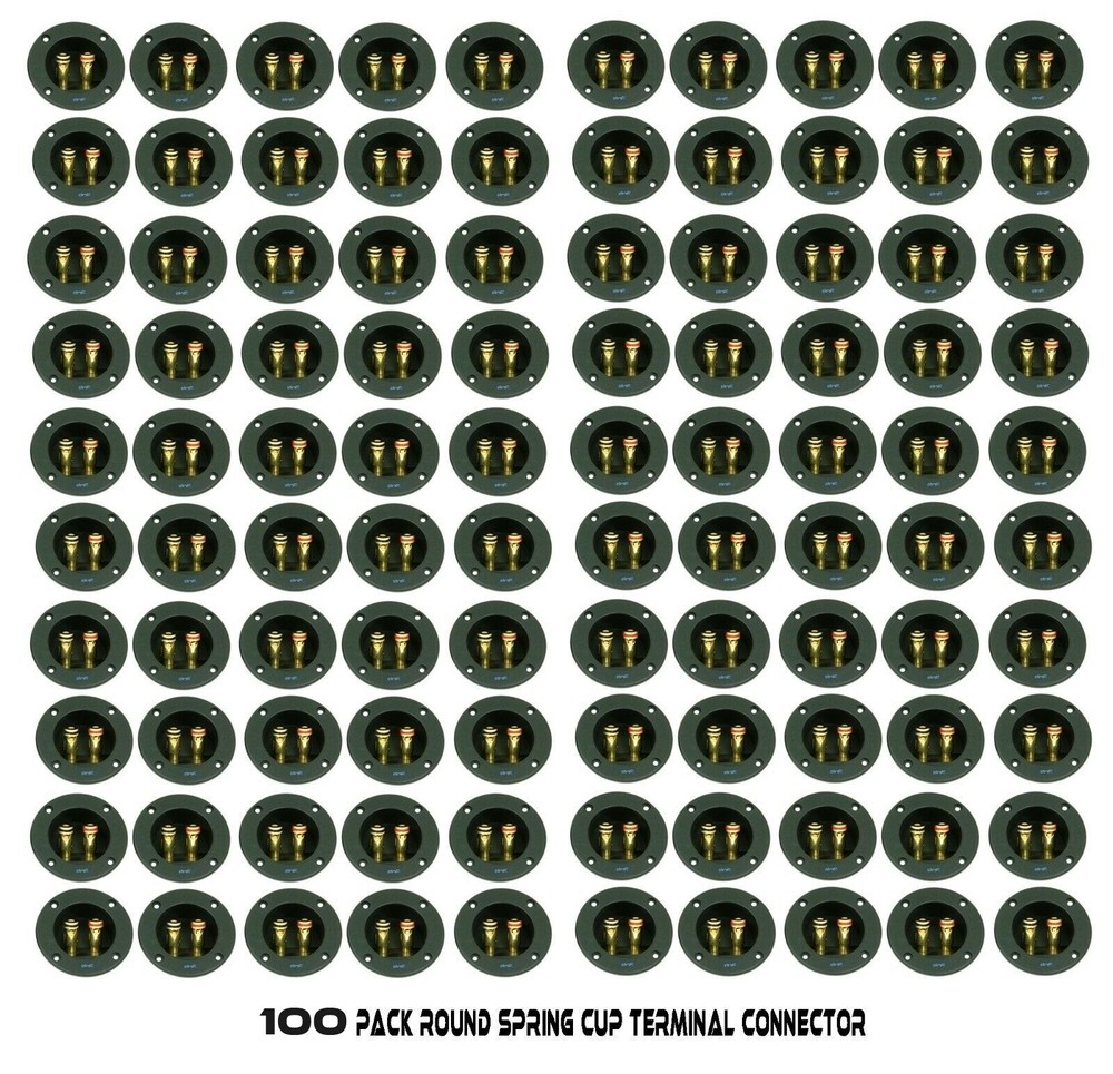 (100 PACK) SPEAKER BOX TERMINAL ROUND SPRING CUP CONNECTOR SUBWOOFER