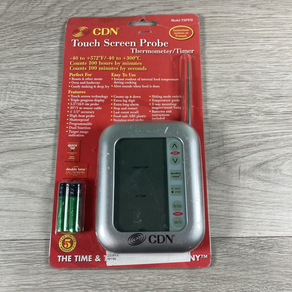 CDN Touch Screen Probe Thermometer Timer Model TSP572 New Sealed
