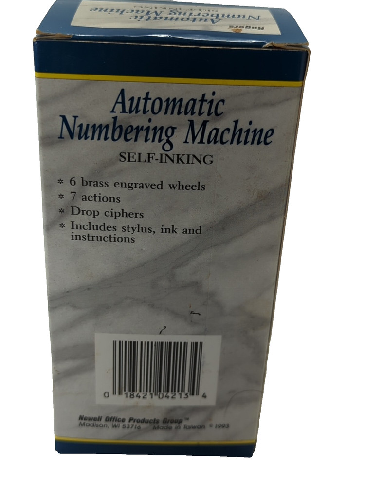 Rogers Stamping Machine Automatic Numbering Tested And Working Vintage