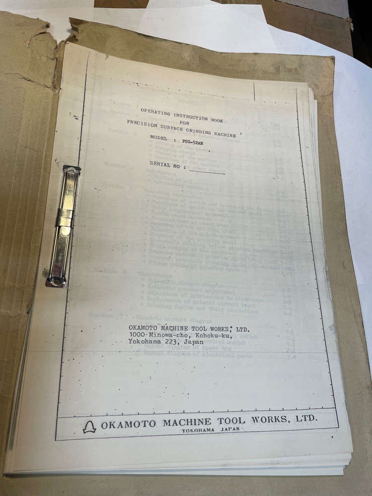 Okamoto PSG-52AN Operating Manual