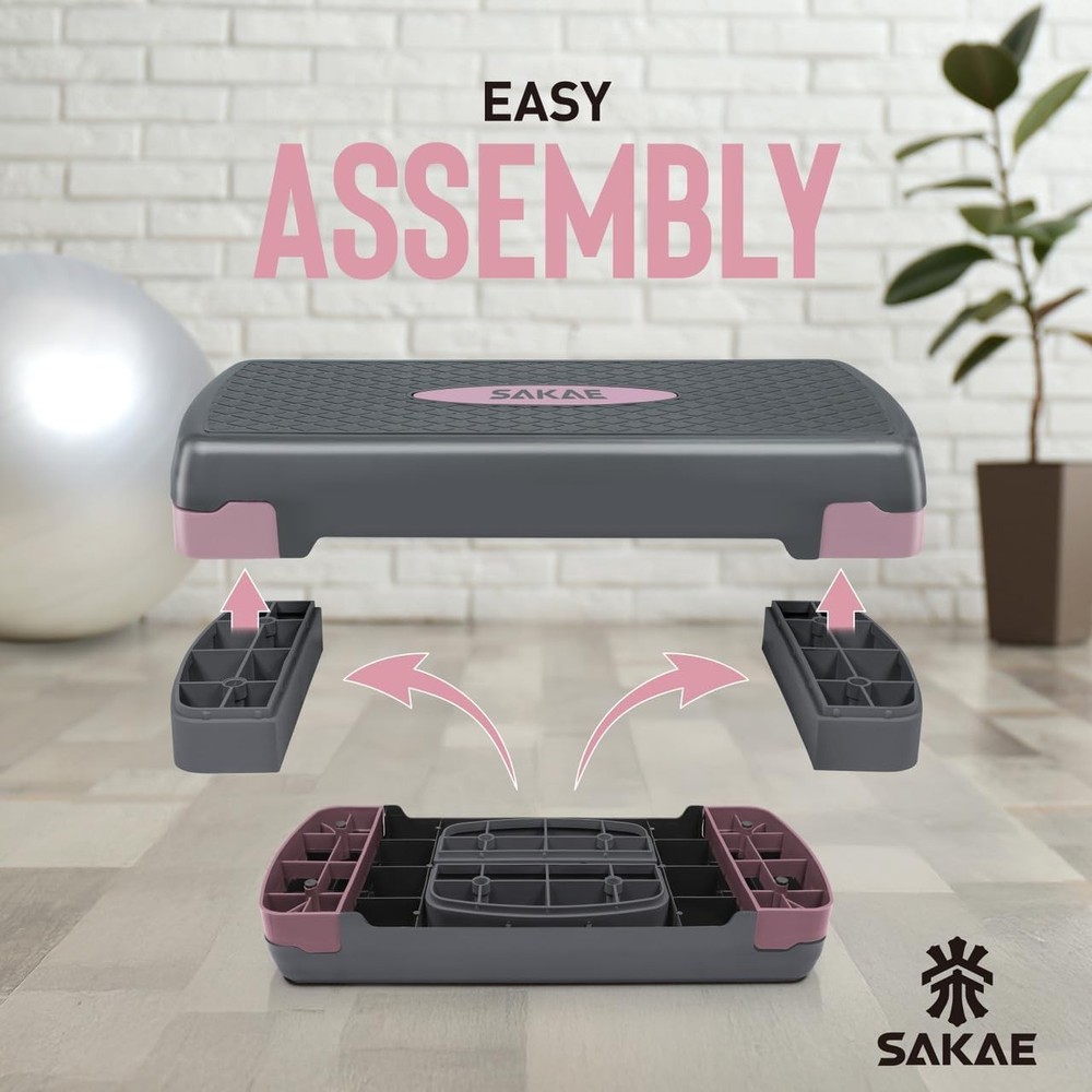 Adjustable Height Aerobic Stepper Set, Multiple Bundle Options with Dumbbells...