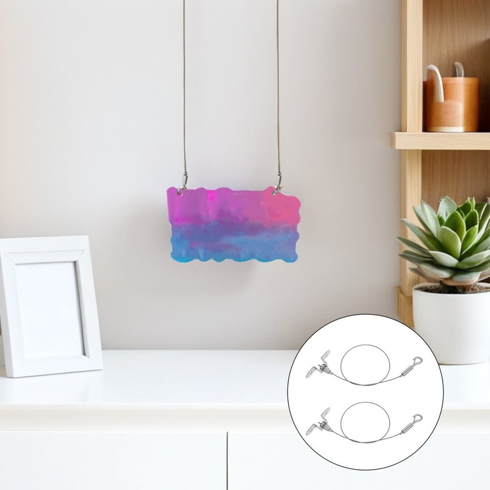 2 Pcs Hanging Chart Wire Hook Rope for Lamp Chains with Hooks Advertising Board