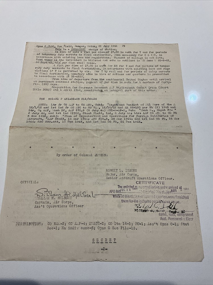 WWII Documents USAAF Air Force Pilot items 1940's to 1960's