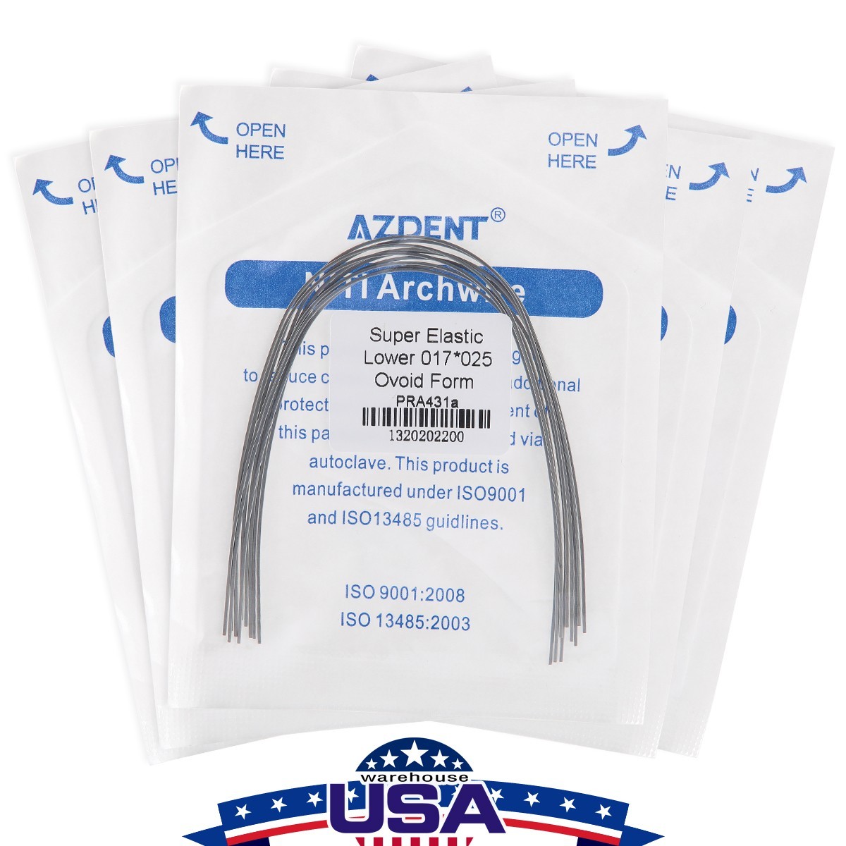 AZDENT Dental Ortho Braces Super Elastic Niti Ovoid Form Rectangular Arch Wires