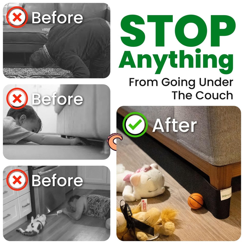 ECOHomes Under Couch Guards Toy Blocker - Elastic Strap Barrier for Under Sof...