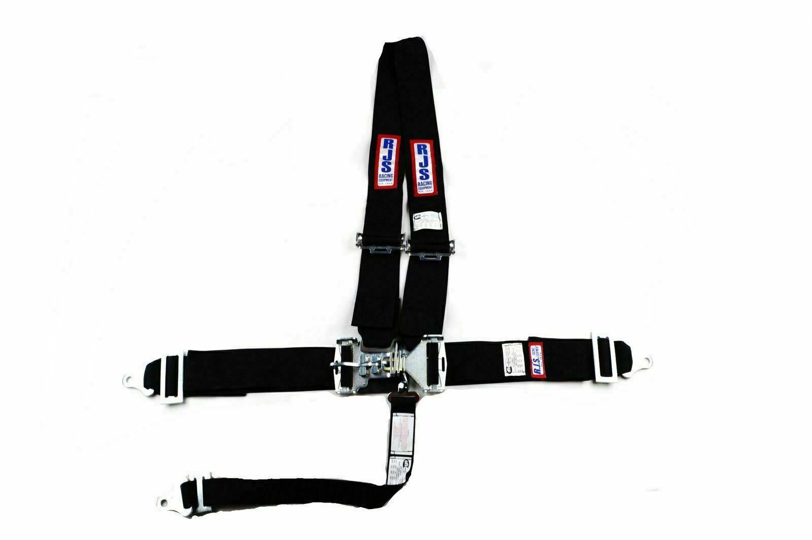 RJS SFI 16.1 LATCH & LINK HARNESS DRAGSTER U WRAP ROLL BAR 5 POINT BLACK 1125601