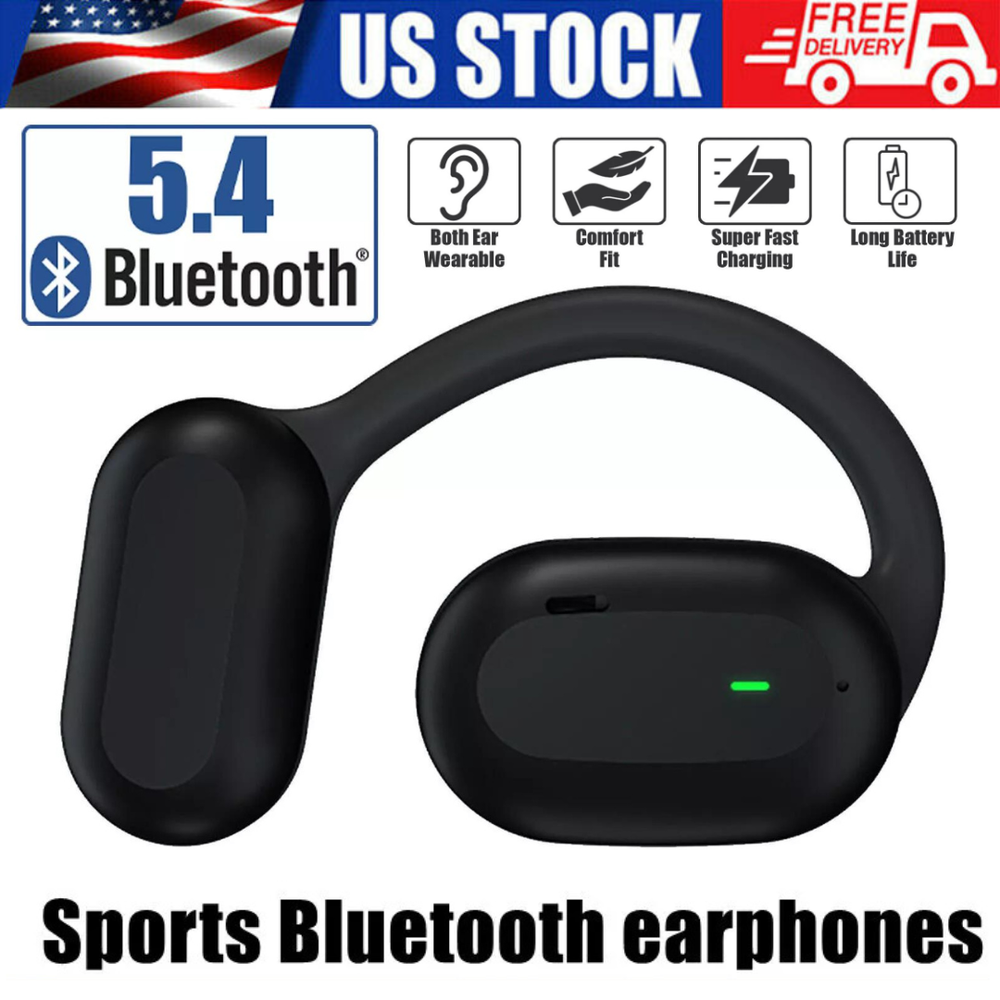 True Wireless Bone Conduction Headphones Bluetooth 5.4 Wireless Headset Earbuds