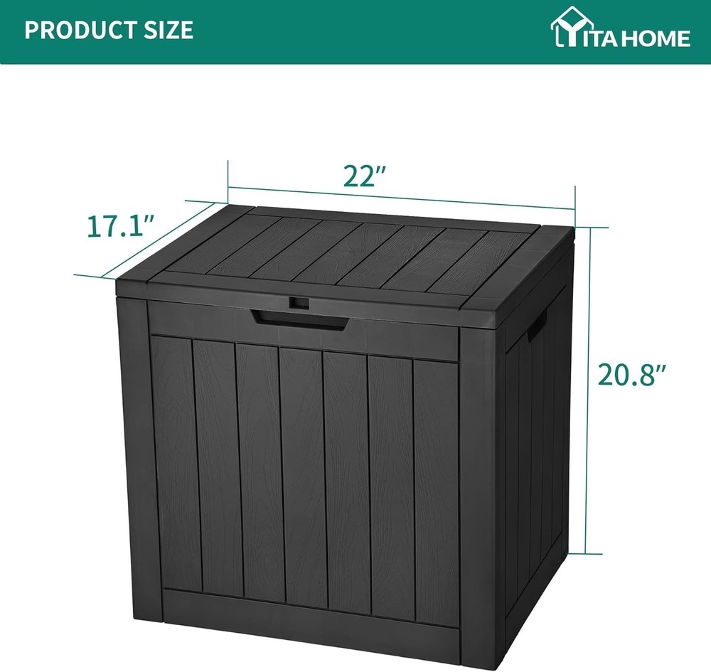 Stylish Black 30-Gallon Deck Box: Waterproof, Weatherproof, Versatile Storage