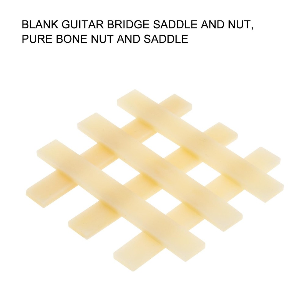 Cheerock 6Pcs Unbleached Guitar Bone Saddle, Blank Saddles