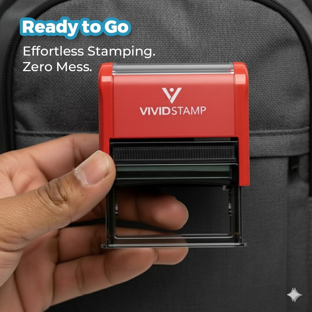 Medium Red Ink Sample Self Inking Rubber Stamp Office Document Supply Tool