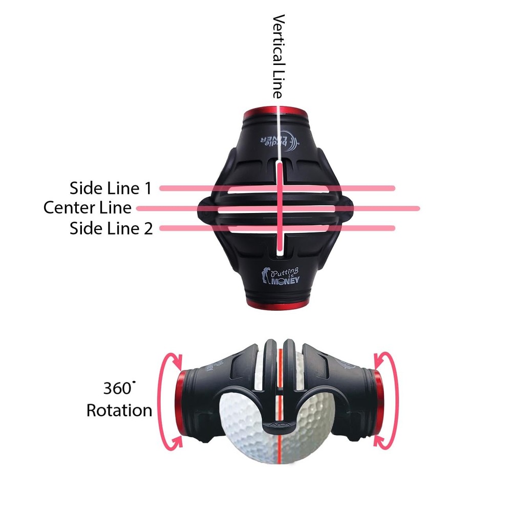 , 360Degree Golf Ball Marker & Slope Reading by Bubble Angle Alignment Tool S...