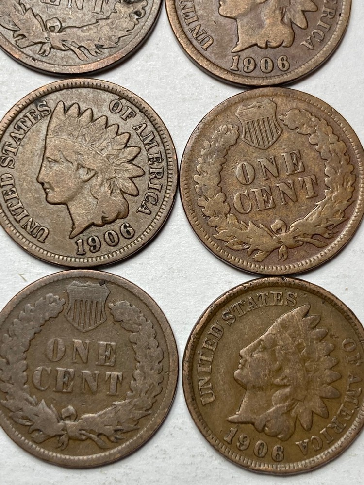 1906 INDIAN CENT ROLL, 50 nice condition (no problem) coins