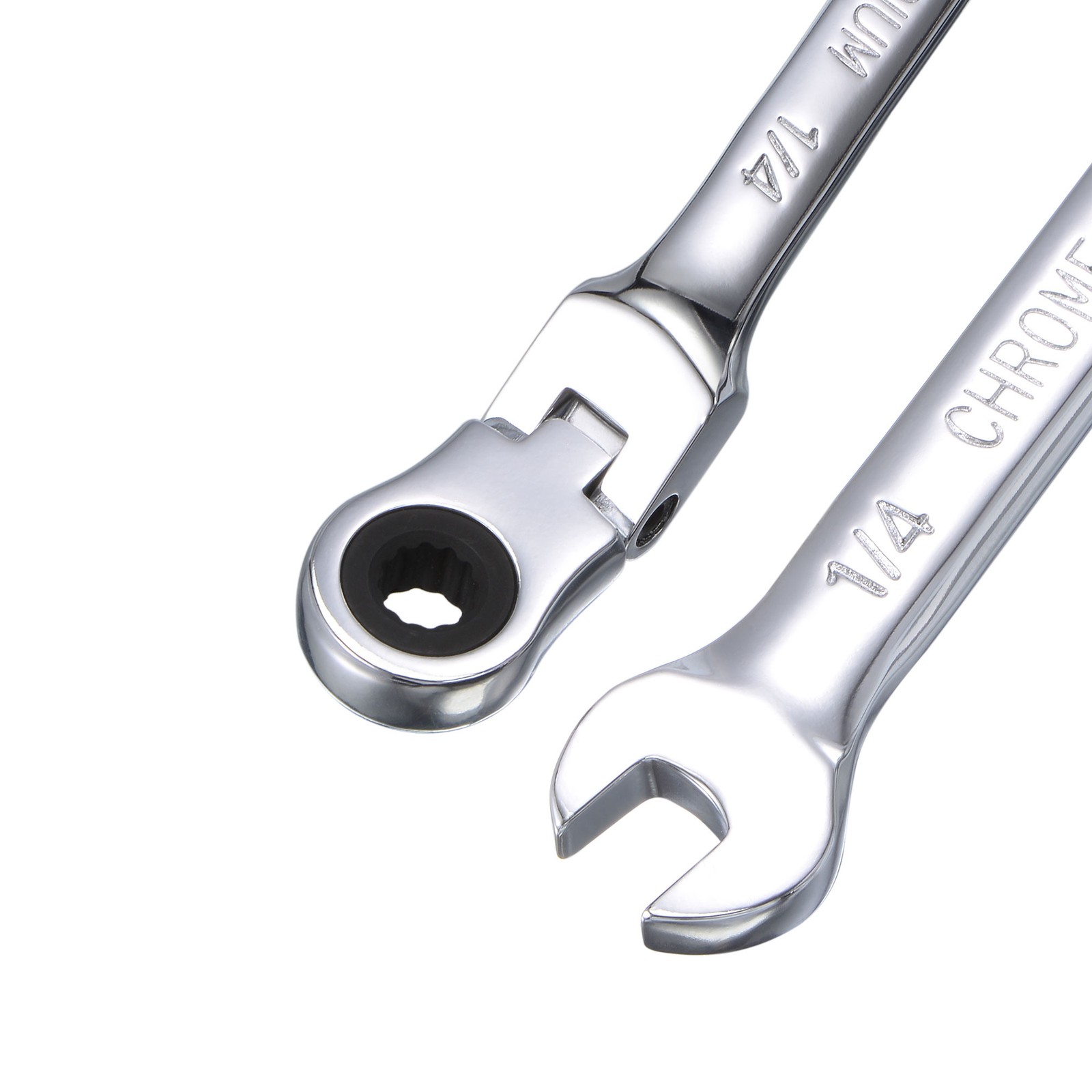 1/4" Flex Head Ratcheting Combination Wrench SAE 72 Teeth 12 Point