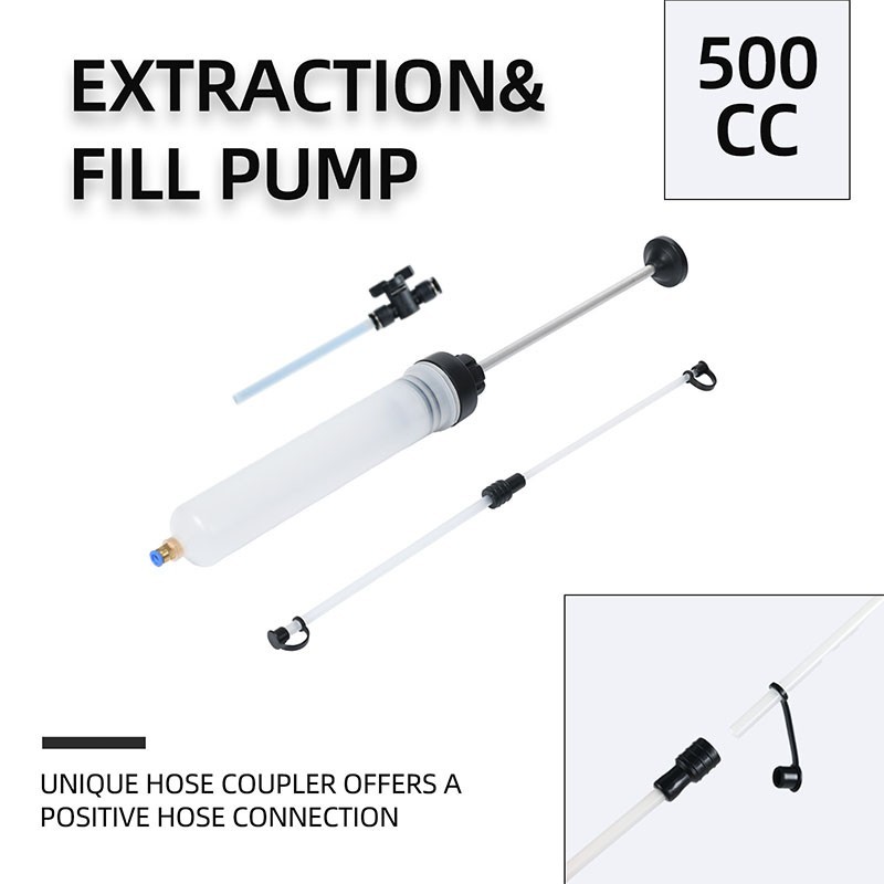 500cc Fluid Extractor Filling Syringe Transfer Liquid Pump Oil Extraction Auto