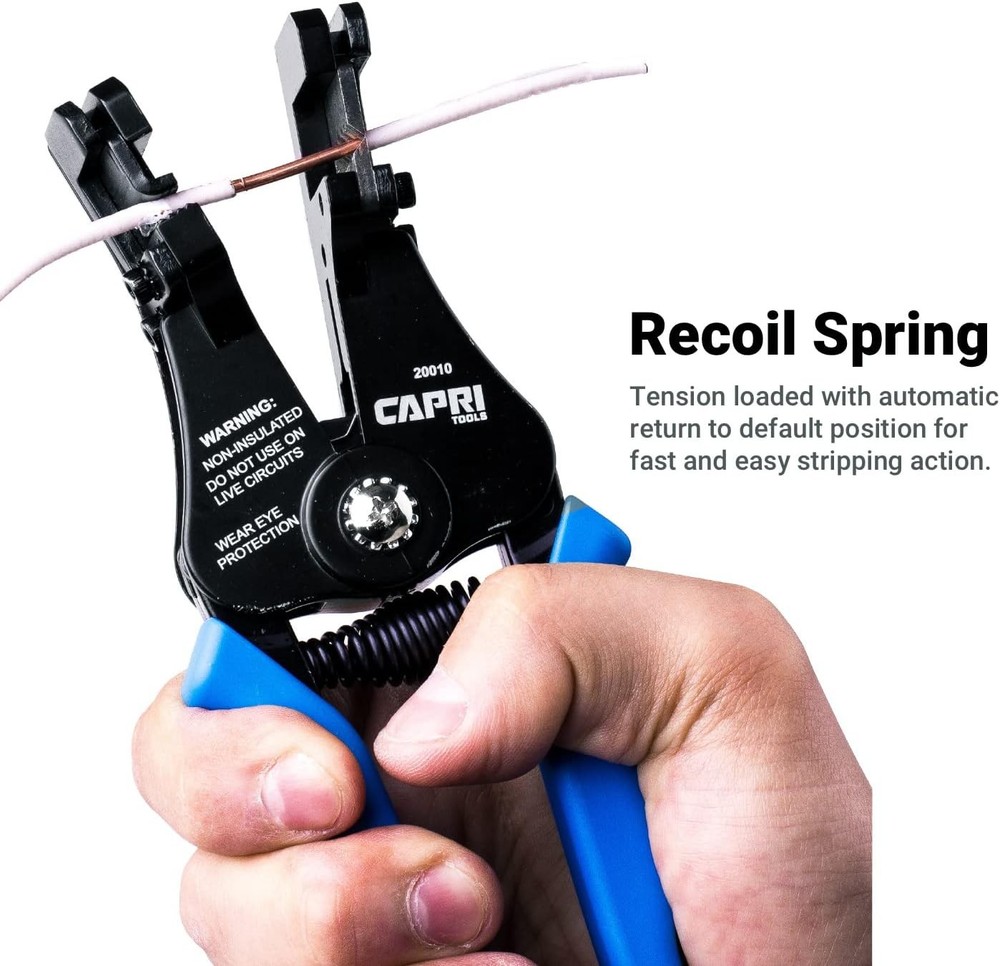 Capri Tools 20012 Self-Adjusting Wire Stripper Small, Blue/Black