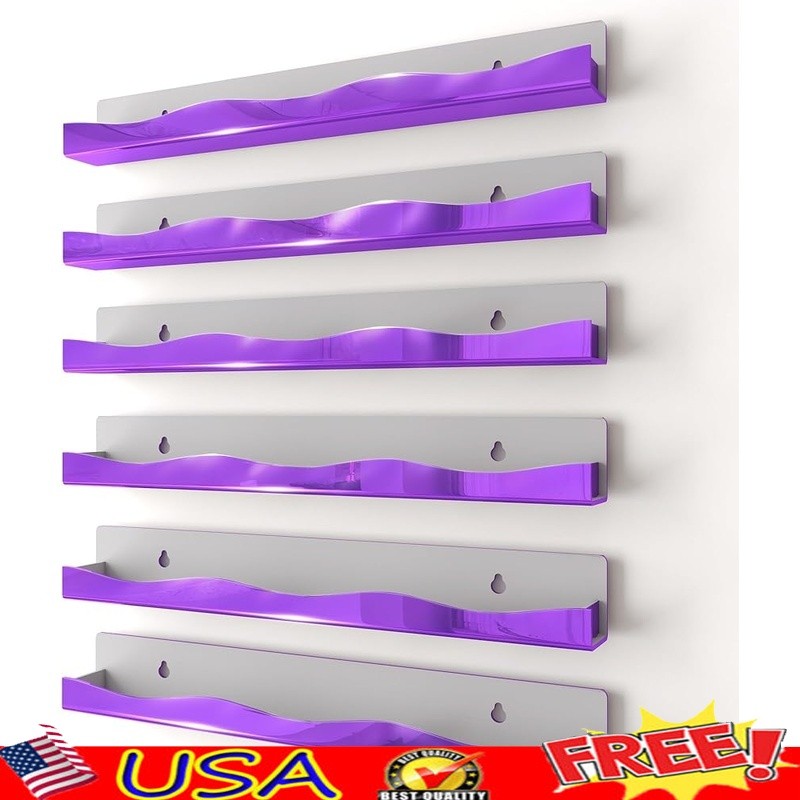 Wall Mount Nail Polish Shelf Organizer Elegant Design Space Saving Storage Unit