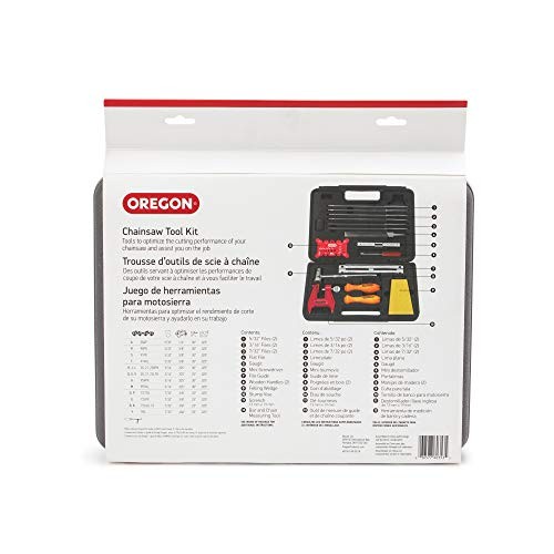 Chainsaw Chain Sharpening Kit with Hard Case - Contains Files, Handles, Depth
