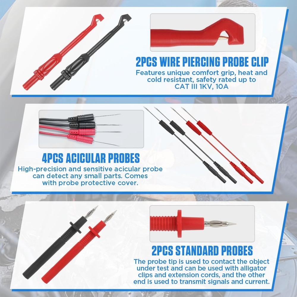 Multimeter Test Leads Kit 104PCS Multimeter Leads Kit Multi Function Electric...