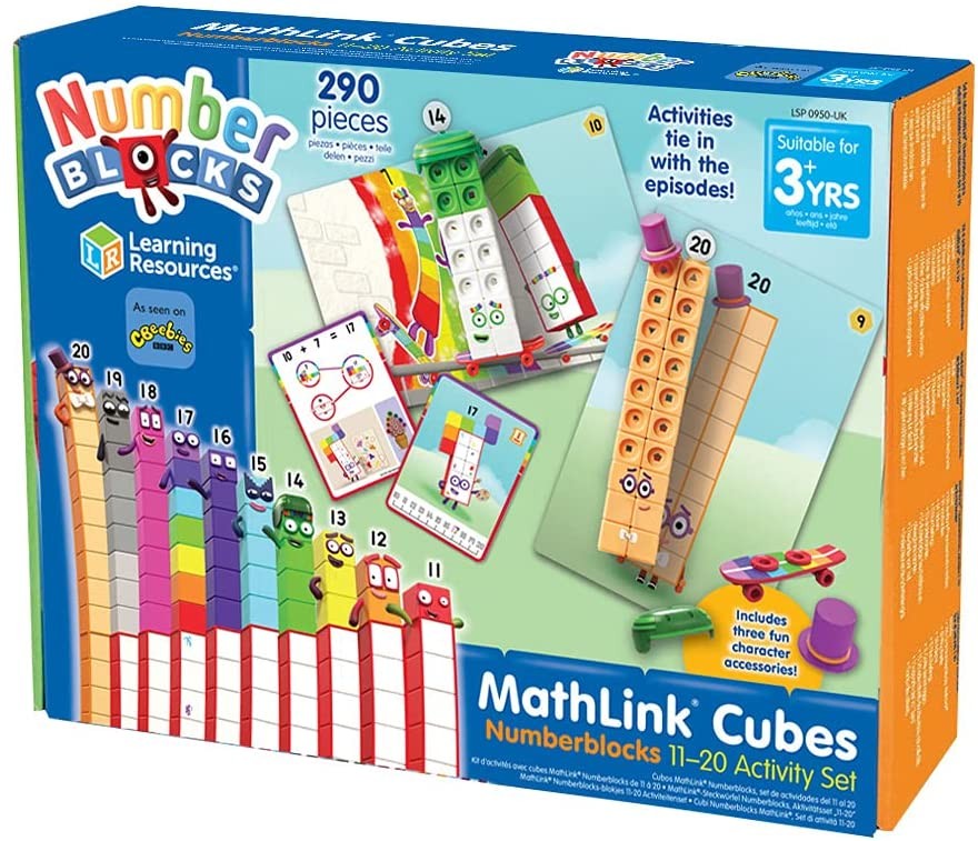 Learning Resources MathLink Cubes Numberblocks 11-20 Activity Set