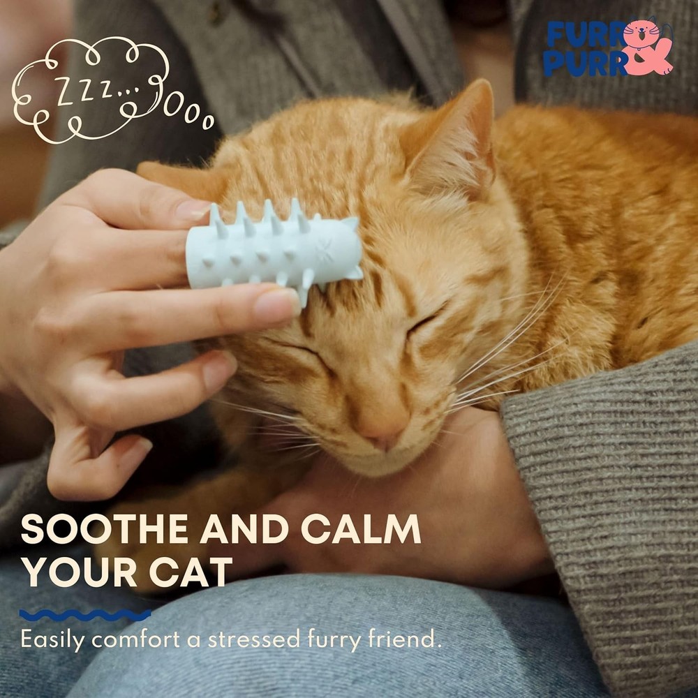 2 Pack Cat Brush Grooming Set Face Scratcher