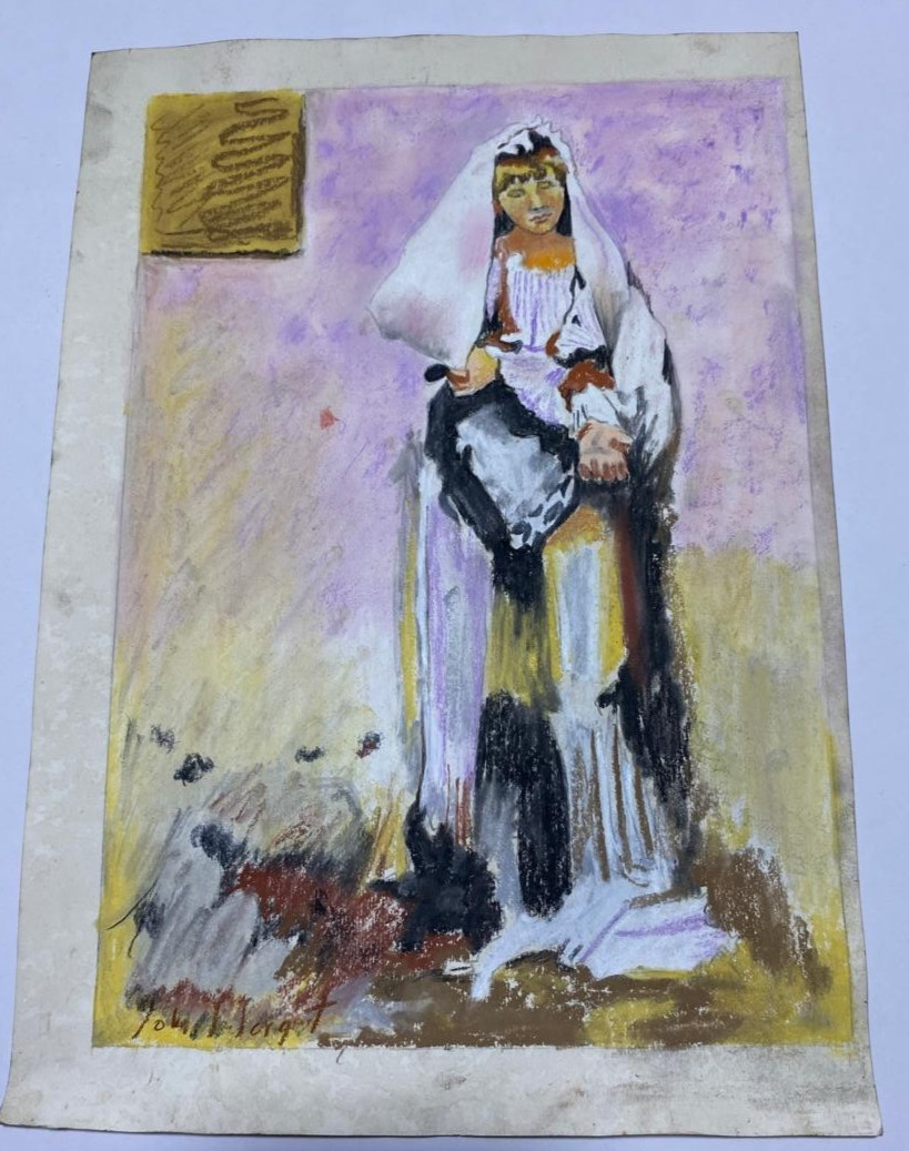 JOHN SINGER SARGENT Drawing on paper (Handmade) signed and stamped mixed media.