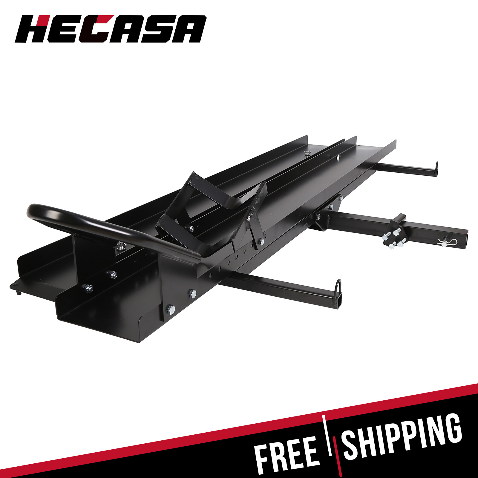 600 LBS Heavy Duty Motorcycle Carrier Dirt Bike Rack Hitch Mount Hauler w/ Ramp