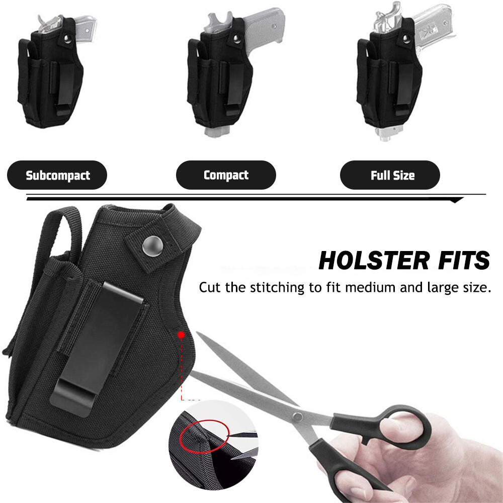 Universal IWB OWB Tactical Gun Holster with Mag Pouch Concealed Carry Pistol